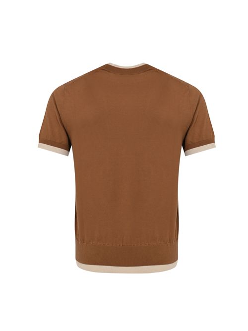 T-shirt in maglia di cotone Nocciola Paolo Pecora | A011 F1001181